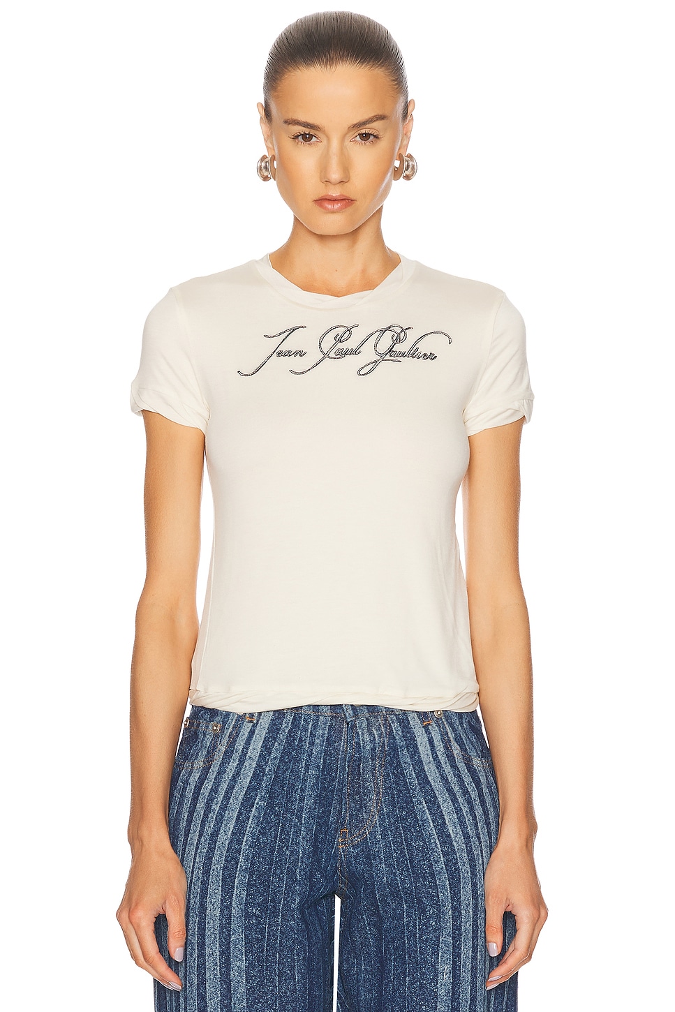 

Футболка для тату Baby Tee Jean Paul Gaultier, Ecru