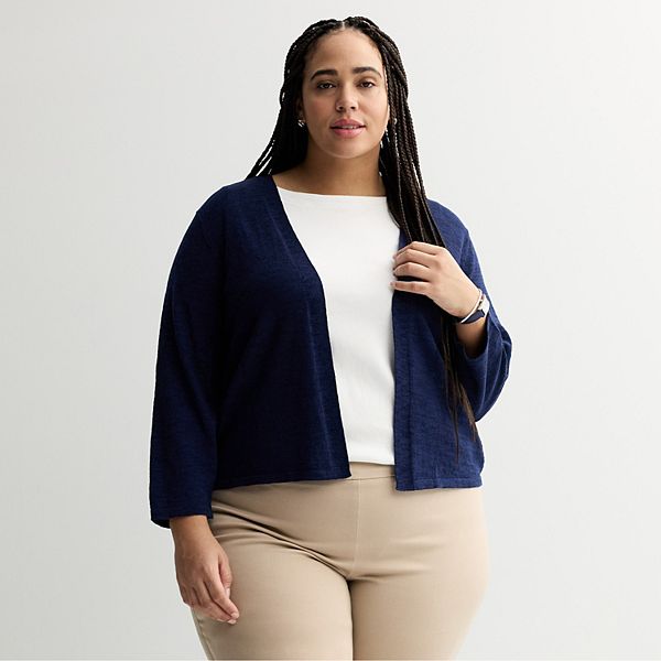 

Кардиган с открытой передней частью и рукавом три четверти Croft & Barrow, Seattle Navy