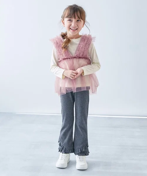 Детская футболка-топ с тюлем devirock розовая — фото 4