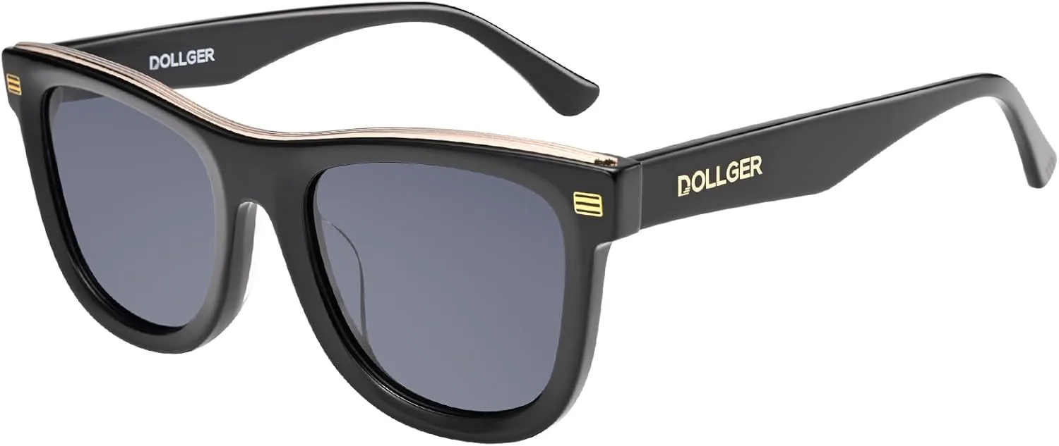 

Круглые поляризованные солнцезащитные очки Dollger для женщин и мужчин, модные солнцезащитные очки с защитой UV400 для вождения и походов, Black Frame Grey Lens
