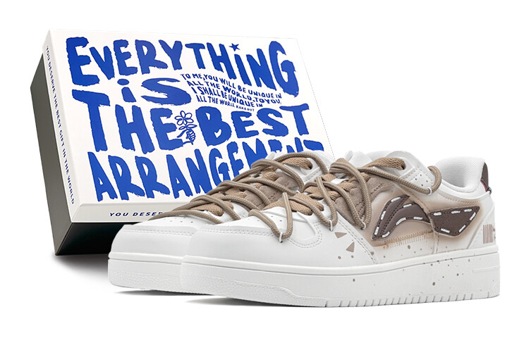 

Кроссовки LINING Tianji Series Skateboarding Shoes Women's Low-top Brown/White, коричневый