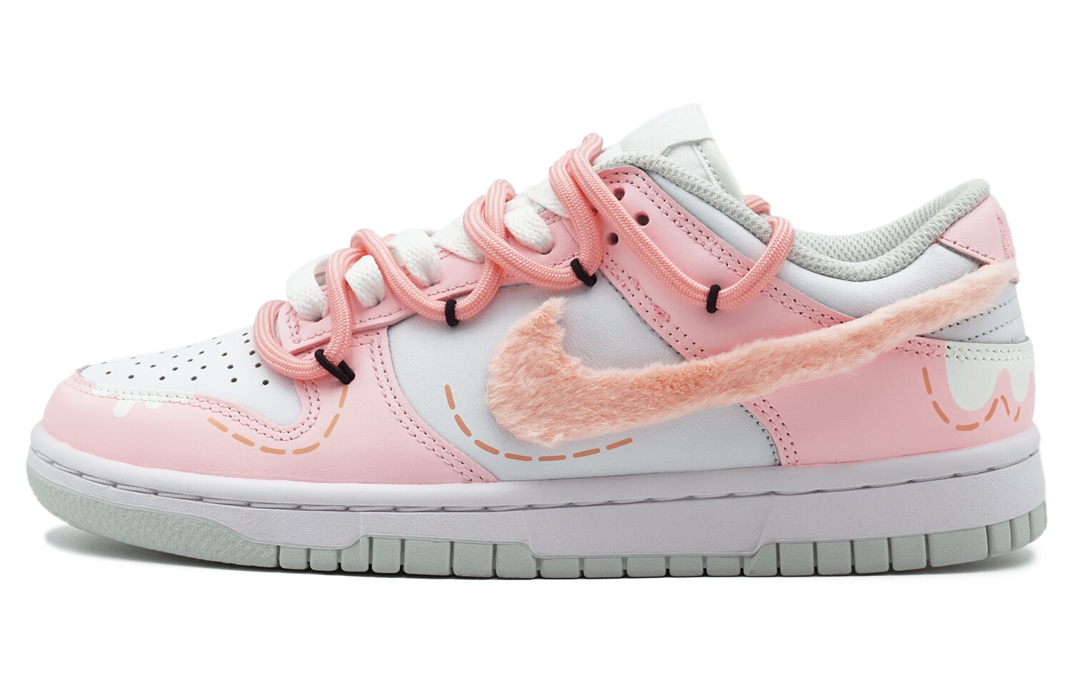 

Кроссовки для скейтбординга Dunk женские с низким верхом розовый/белый Nike