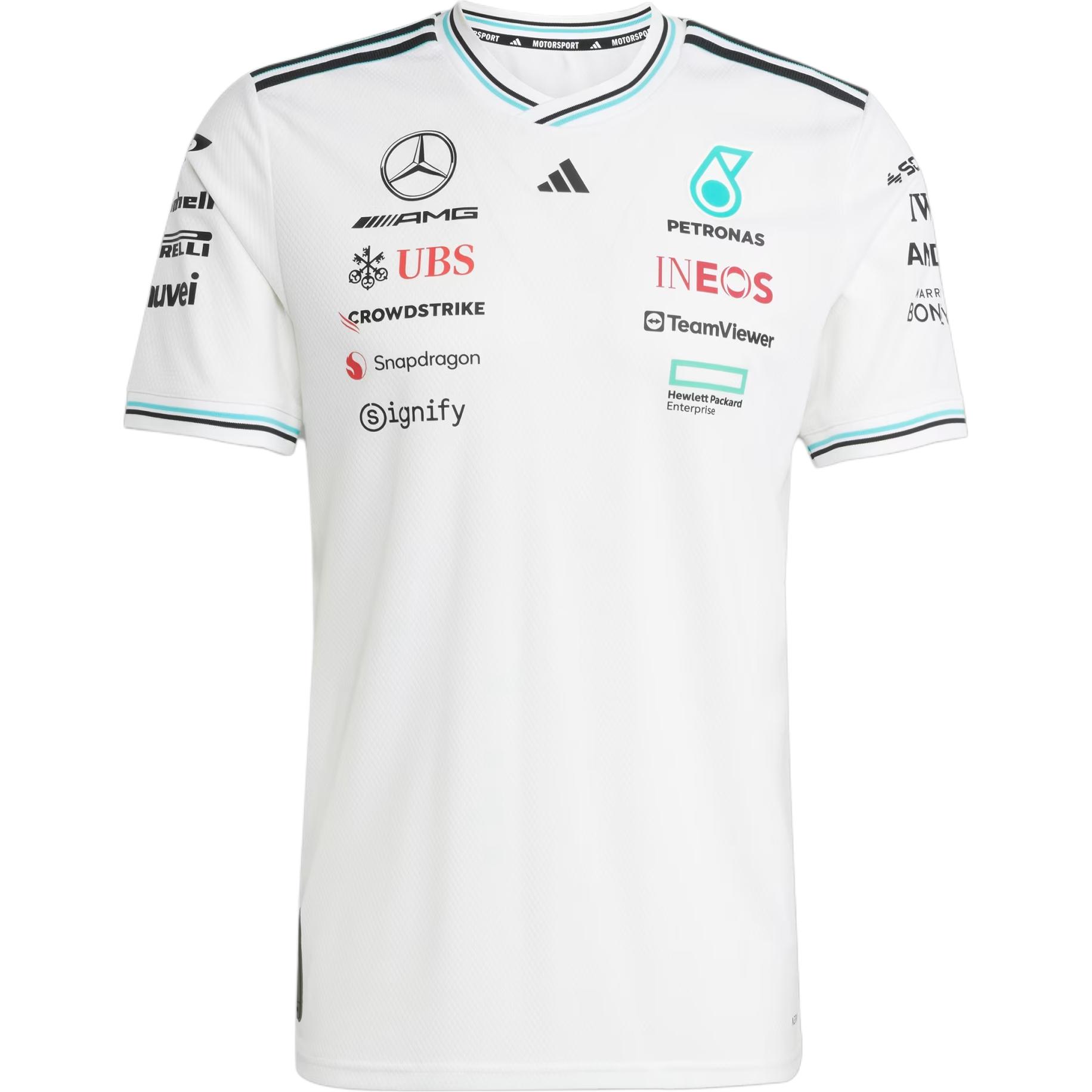 

Футболка Mercedes Amg Petronas Formula One Team Driver Authentic Adidas, белый/черный
