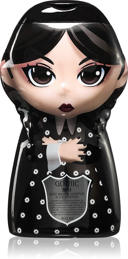 

Шампунь, кондиционер и гель для душа «три в одном» Gothic dark для детей Wednesday, blueberry 400 мл