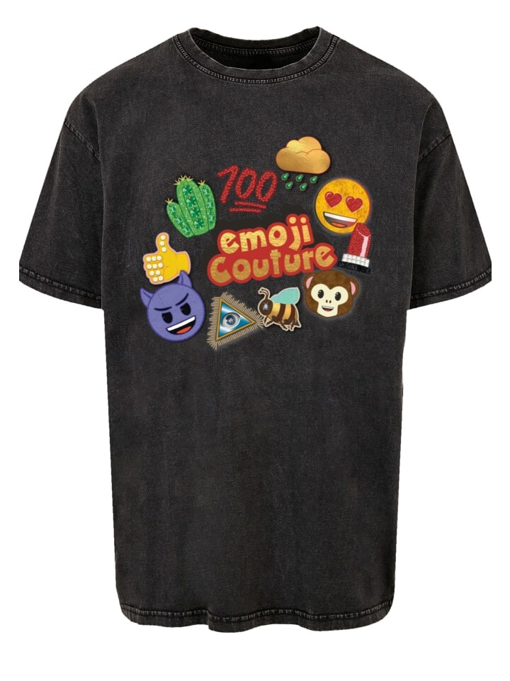 

Футболка emoji couture Oversize T-Shirt gold logo stylish icons, черный