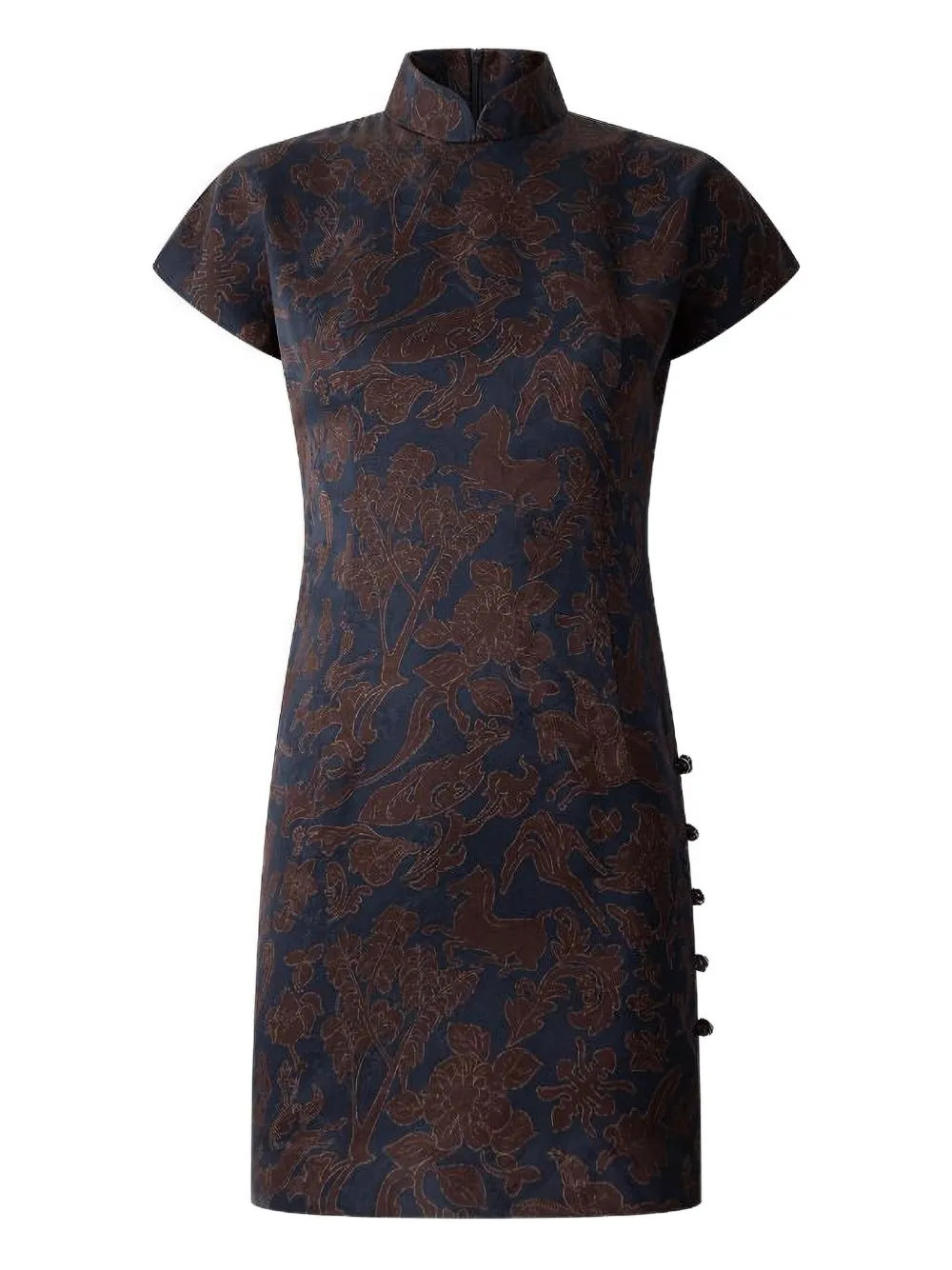 

Жаккардовое платье Qipao с цветочным принтом Shanghai Tang, синий