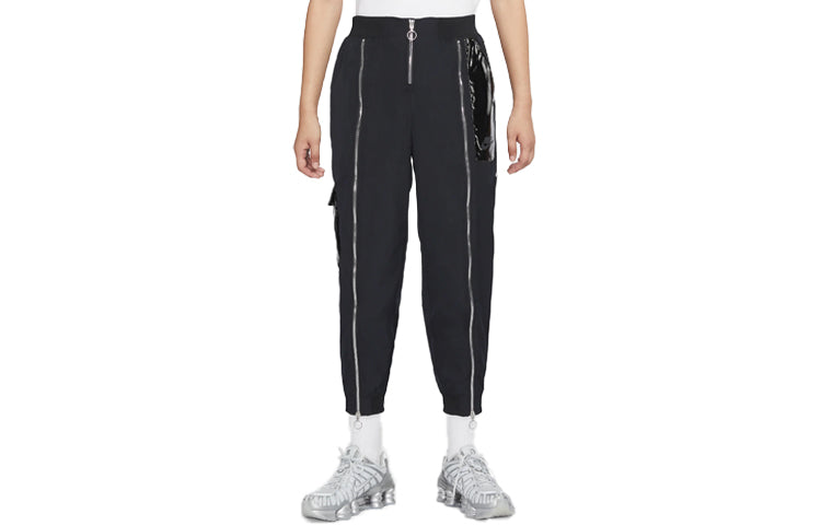 Спортивные брюки (WMNS) Nike Sportswear Icon Clash Sports Zipper Woven Casual Long Pants/Trousers Black CU6926-010 — фото 3