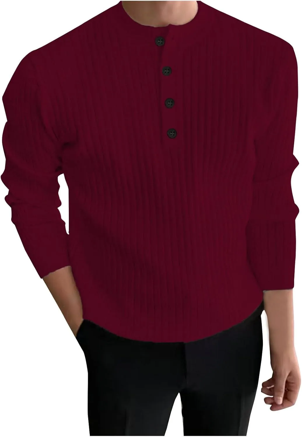 

Dgoopd мужской полосатый свитер с четвертью пуговиц