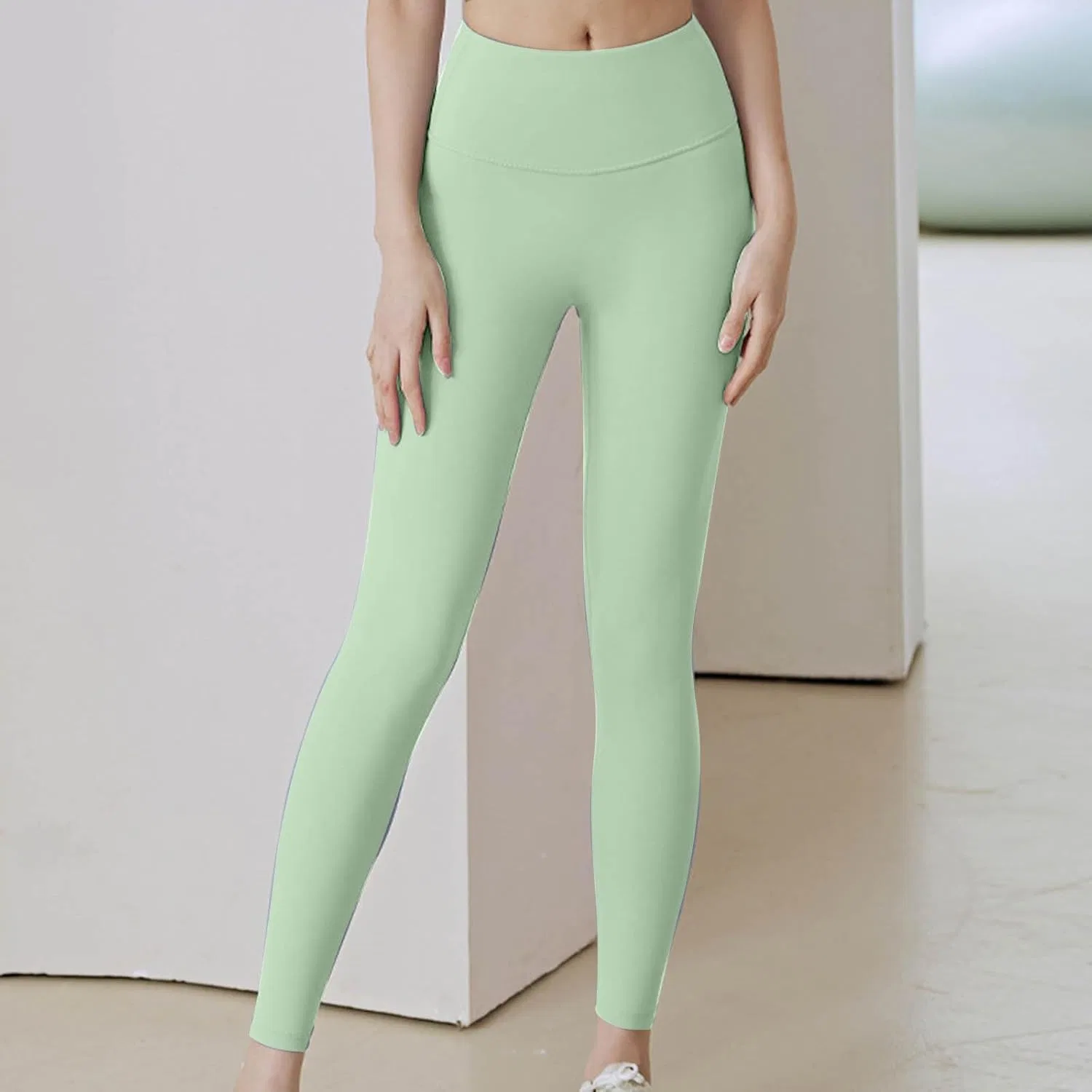 Леггинсы для фитнеса высокие с утяжкой, Generic, A02_mint Green — фото 4