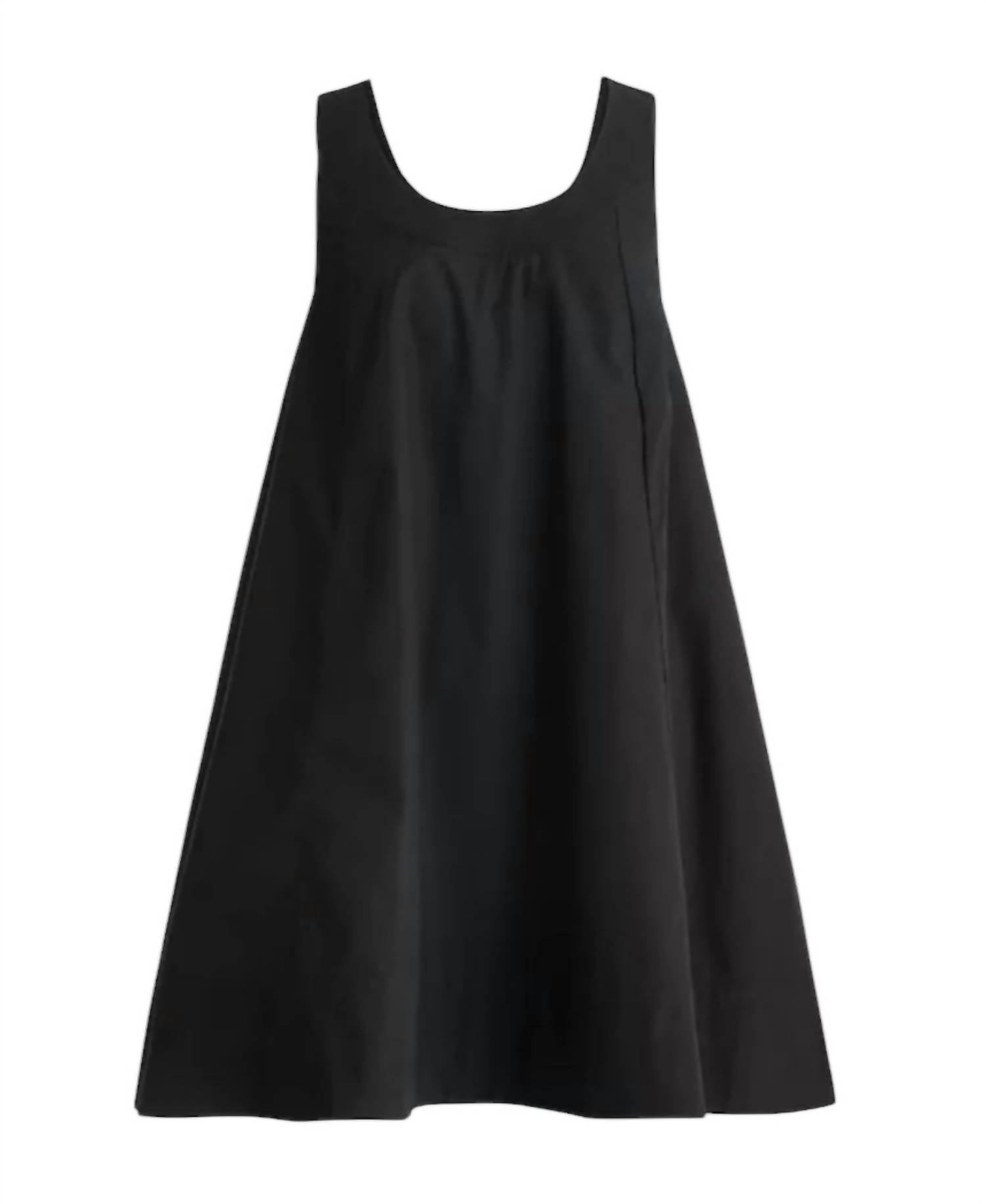 

Платье-футляр с круглым вырезом из хлопкового поплина черного цвета J.Crew