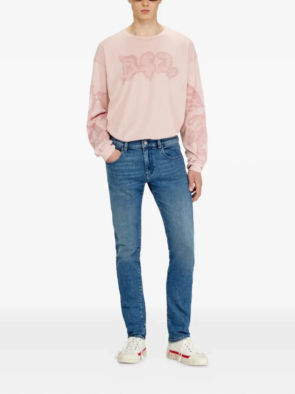 Джинсы D-Strukt slim-fit 2019 года Diesel, синий — фото 2