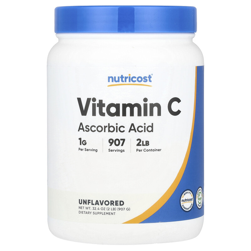 

Nutricost, Витамин C, без добавок, 907 г (32,4 унции)