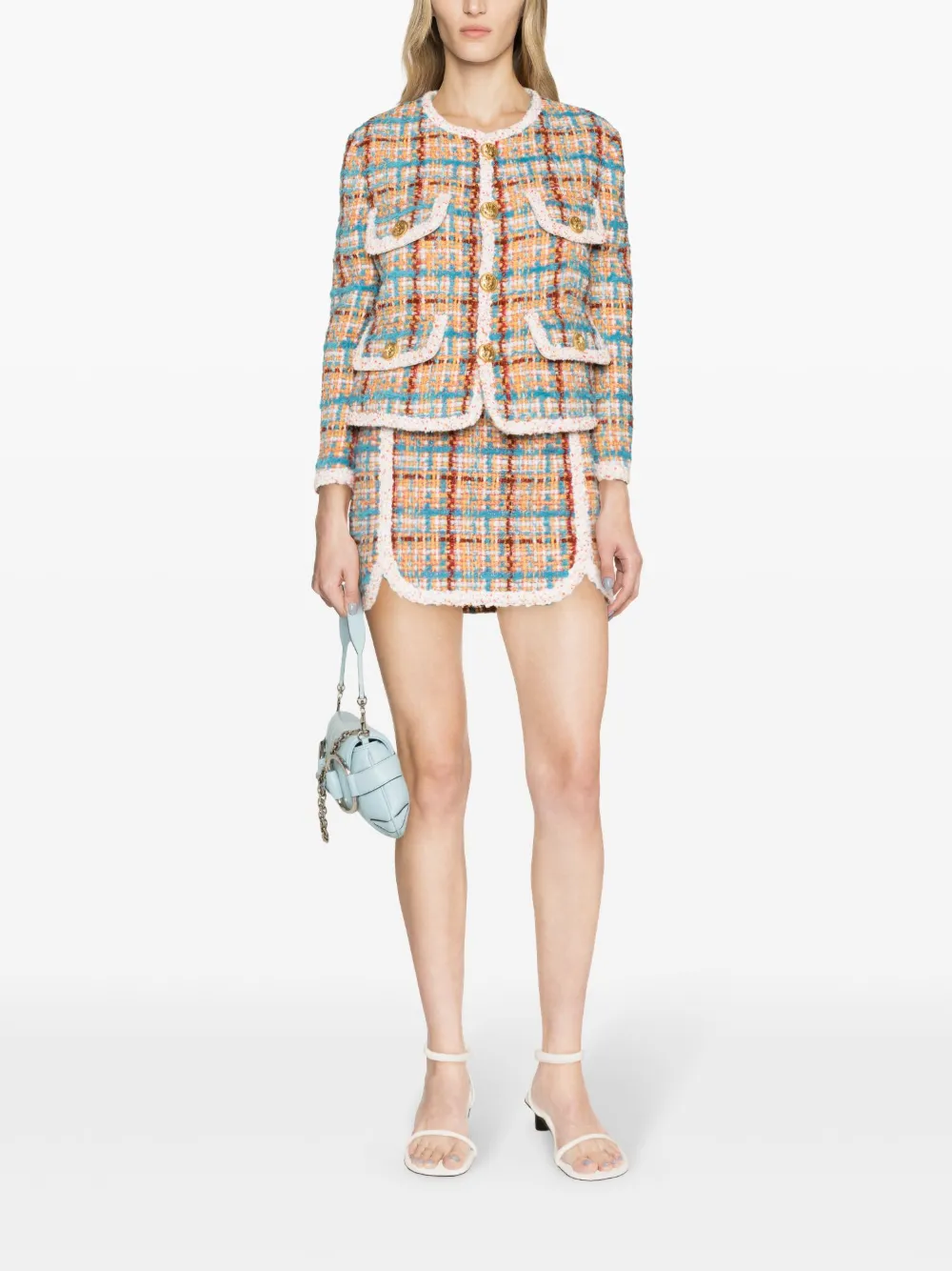 Юбка мини Upper East Side из букле DSQUARED2, оранжевый — фото 2