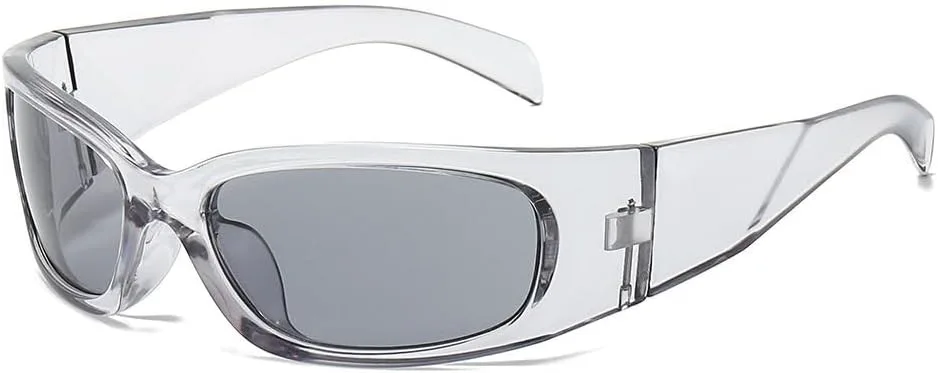 

Винтажные популярные солнцезащитные очки для женщин и мужчин, панк-стиль, спортивные очки для активного отдыха, защита от ультрафиолета UV400 HYYZZC, Gray Light Black