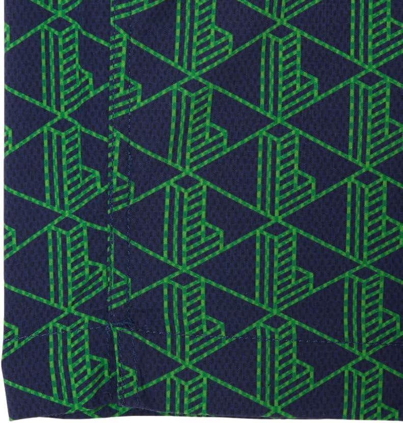 Мужская рубашка Lacoste Core Collection, свободный крой, короткий рукав, монограмма, Navy Blue/Sorrel — фото 4