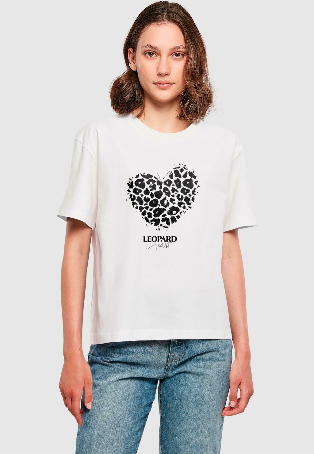 

Футболка с принтом LEOPARD HEART TEE Merchcode, белый