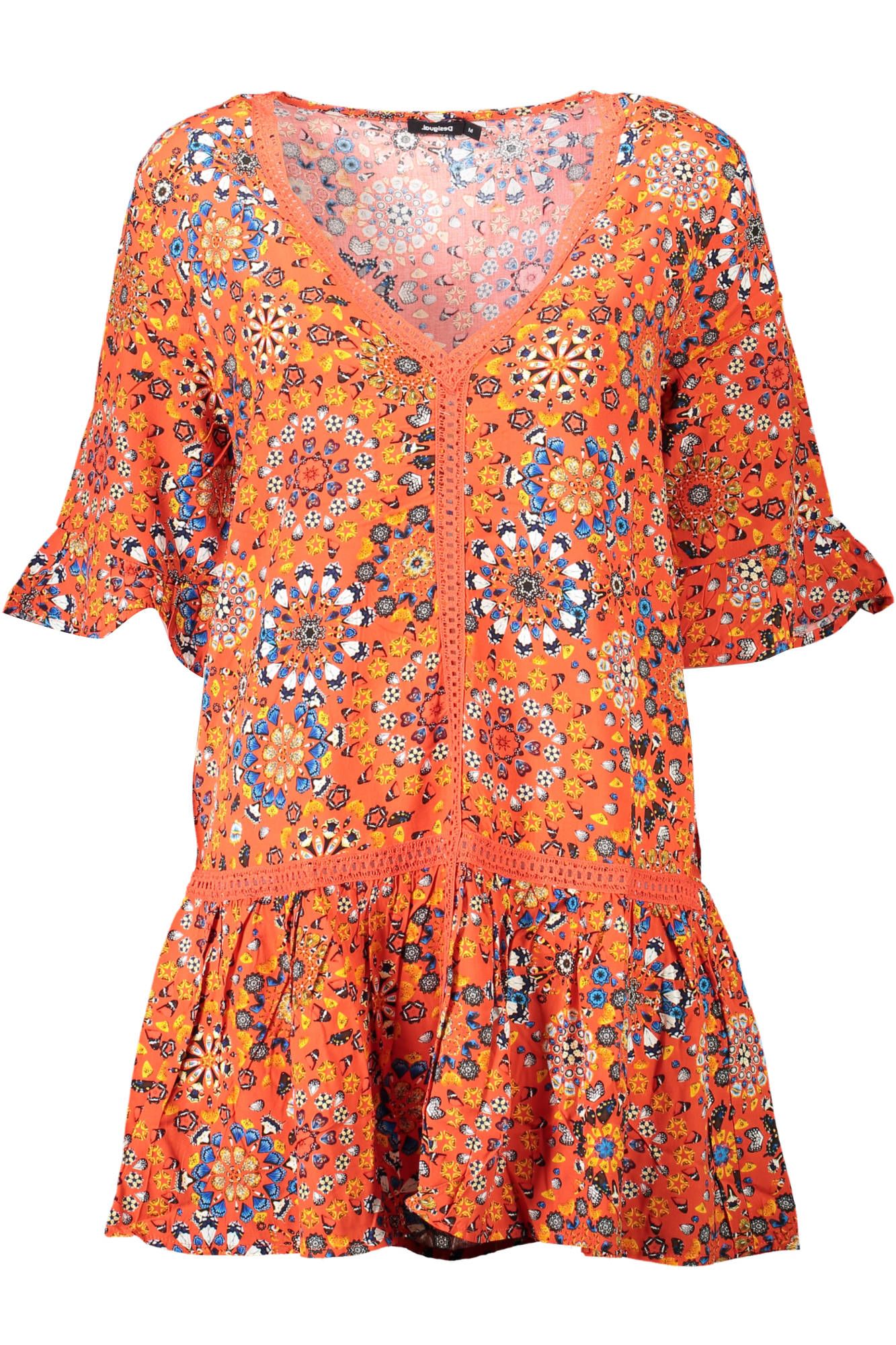 

Красное хлопковое женское платье Desigual