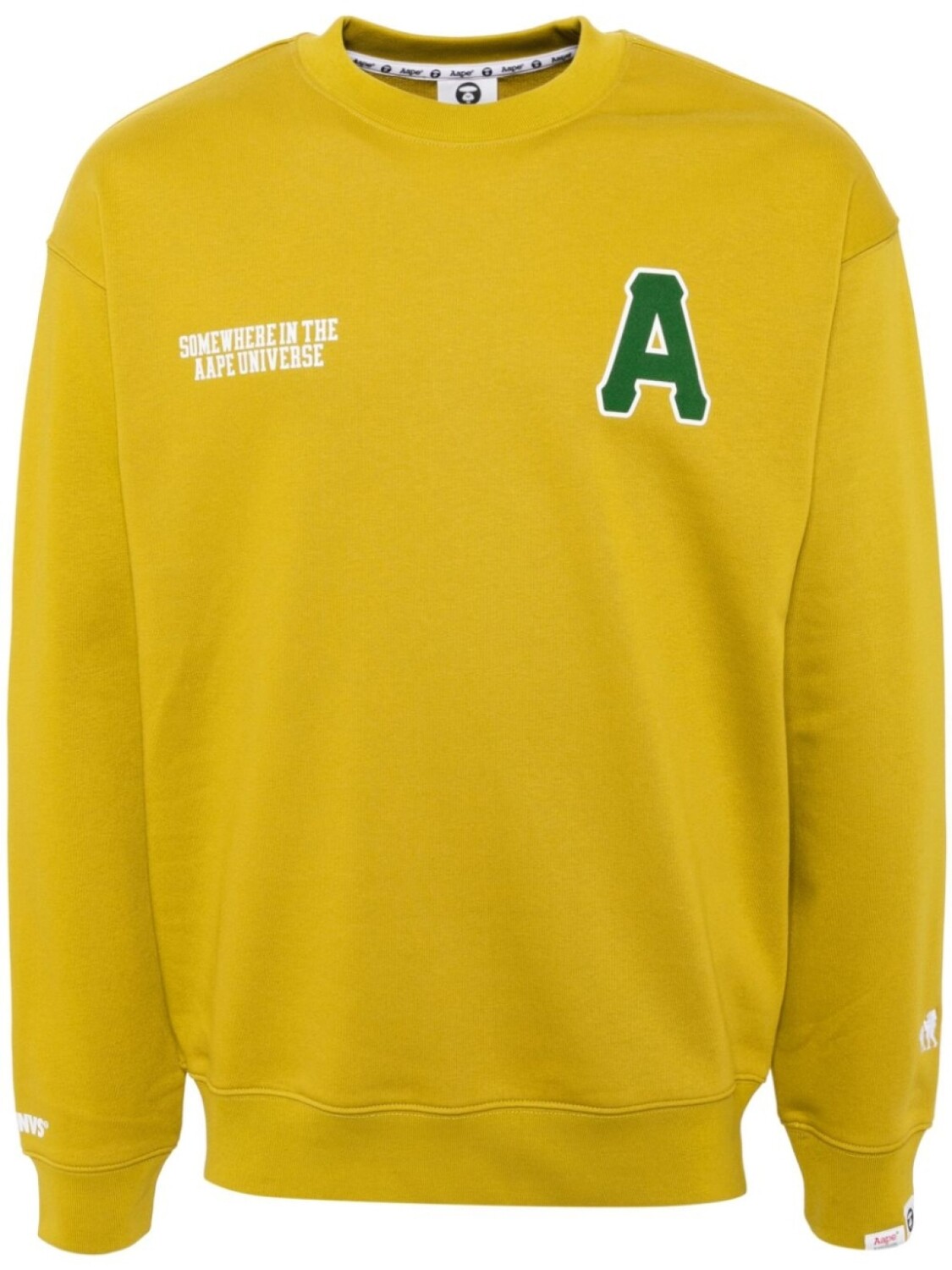 

AAPE BY *A BATHING APE толстовка с круглым вырезом и логотипом, желтый