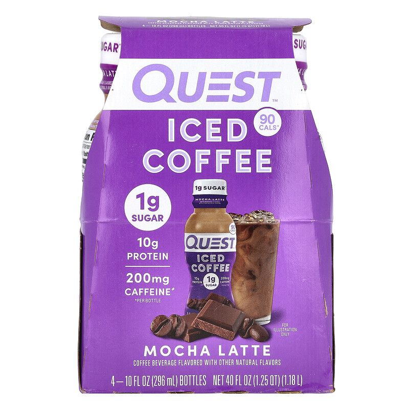 

Quest Nutrition, холодный кофе, мокко латте, 4 флакона по 296 мл (10 жидк. унций)
