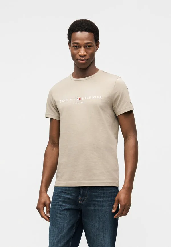 Футболка с вышитым логотипом, облегающая футболка с принтом. Tommy Hilfiger, Keystone