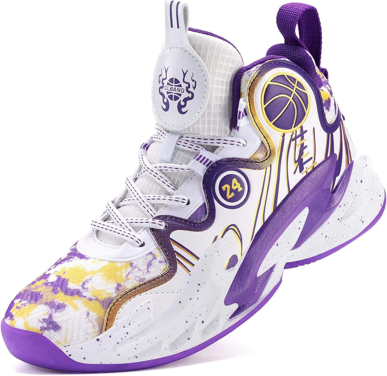 

Мужские баскетбольные кроссовки Moodeng, противоскользящие, дышащие, для бега, модные кроссовки, легкие, для занятий на улице и в спортзале, фиолетовый