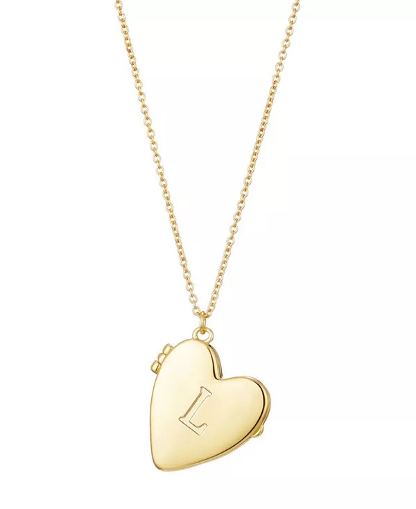 

Золотое ожерелье с инициалом в виде сердца Adornia, gold-l