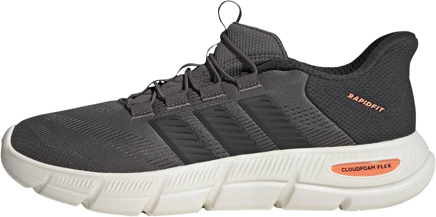 Кроссовки унисекс Adidas Cloudfoam Flex Rapidfit, Charcoal Carbon Lucid Orange