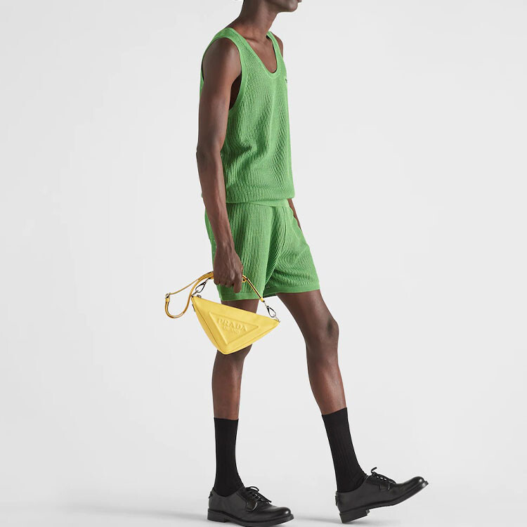Повседневные шорты мужские зеленые Prada, зеленый — фото 2