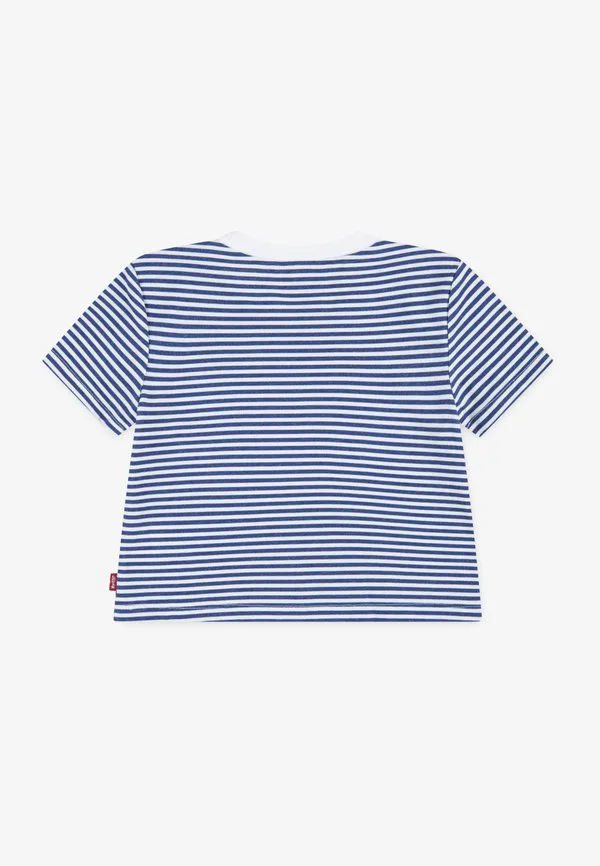 Полосатая мини-футболка с принтом "летучая мышь" Levi'S, True Navy — фото 2