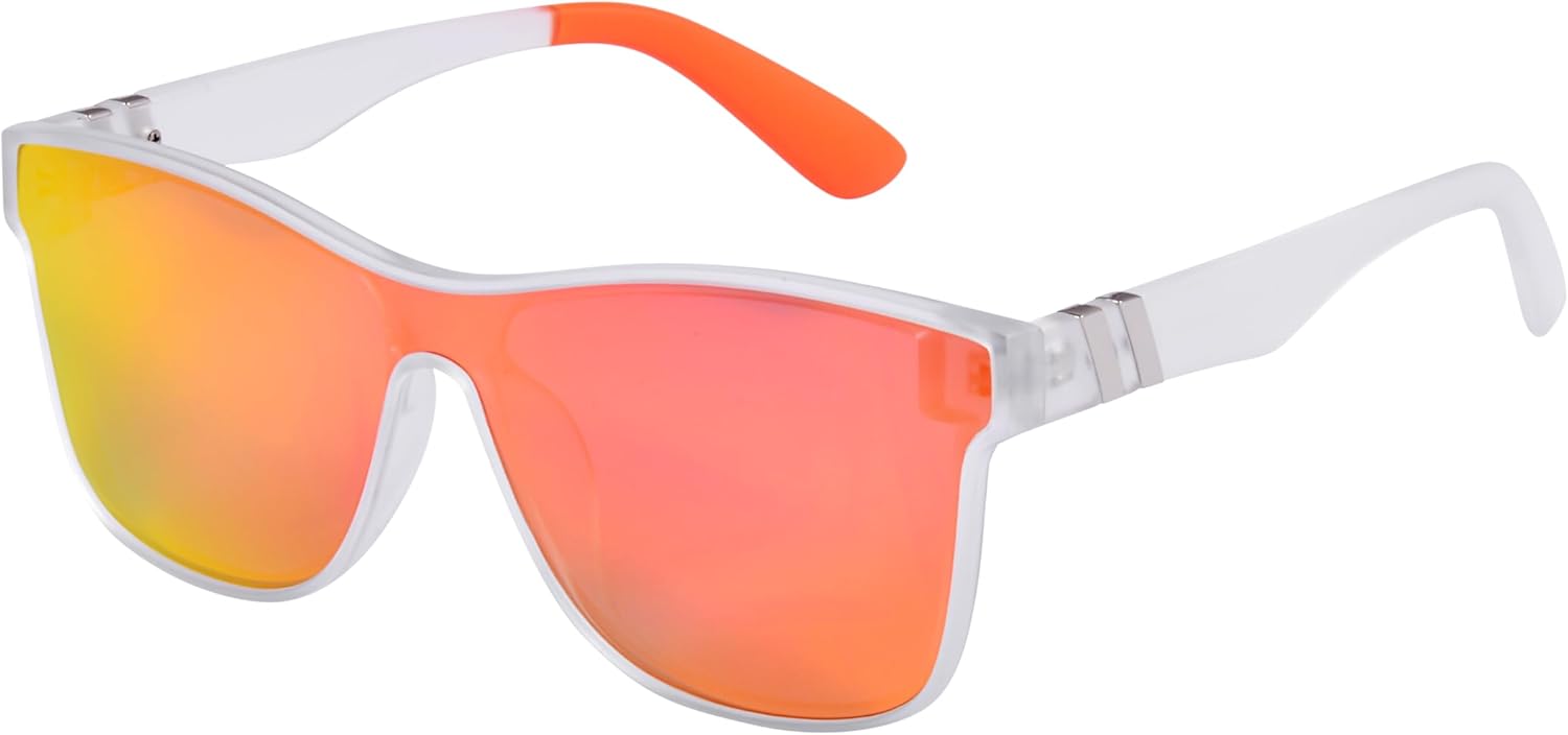 

Спортивные солнцезащитные очки Mass Vision 'The Prime Time' для мужчин и женщин – легкие цельные линзы, защита от УФ-излучения, стильный дизайн, Sunset Frost - Polarized