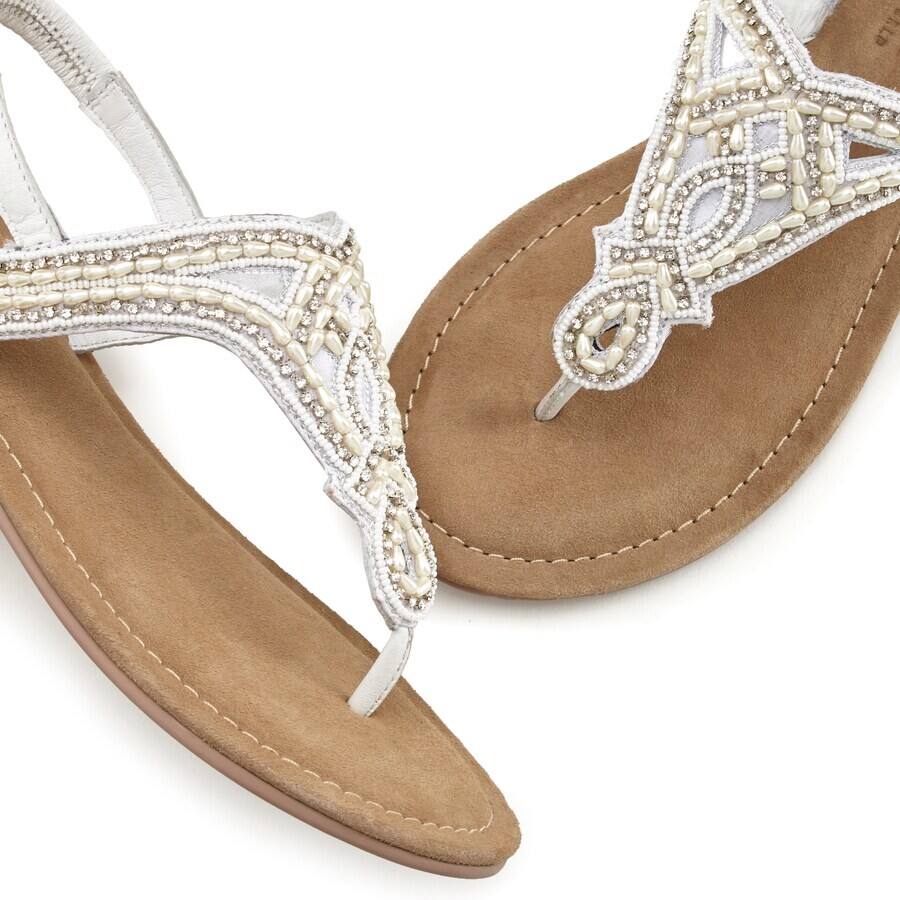 Сандалии с т-образным ремешком LASCANA T-Bar Sandals, кремовый — фото 4