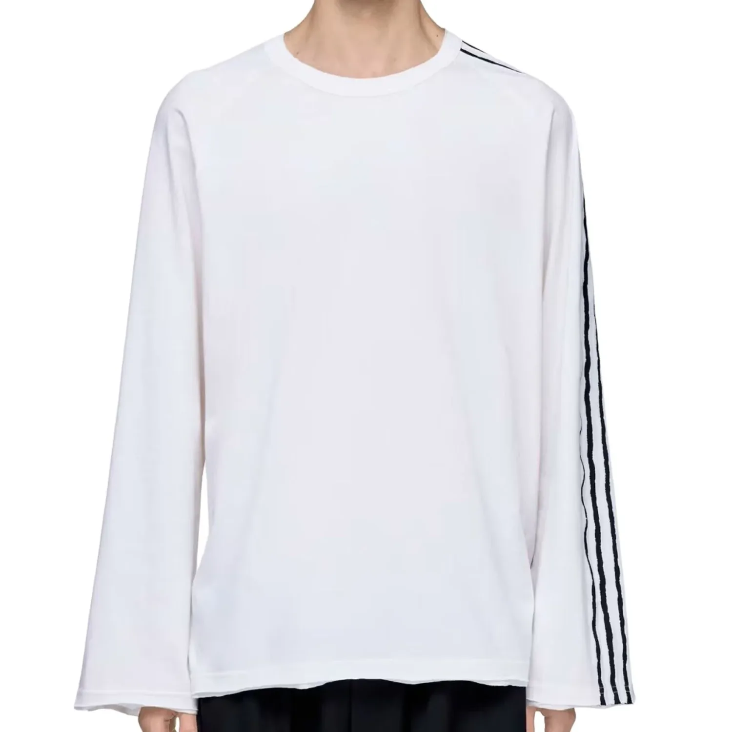 Футболка с длинным рукавом Adidas Y-3 3-Stripes, цвет «Меловой белый» — фото 3