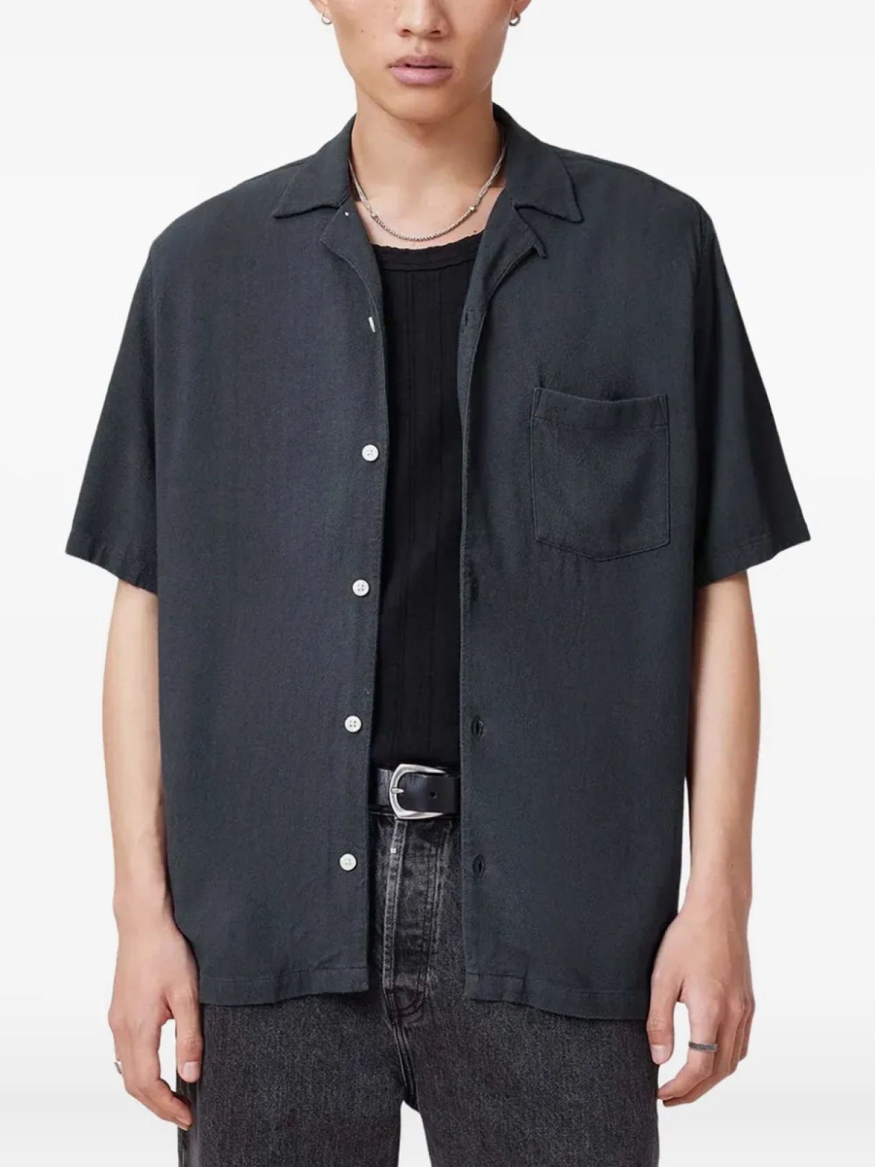 

Футболка AllSaints Cudi с накладным карманом, синий