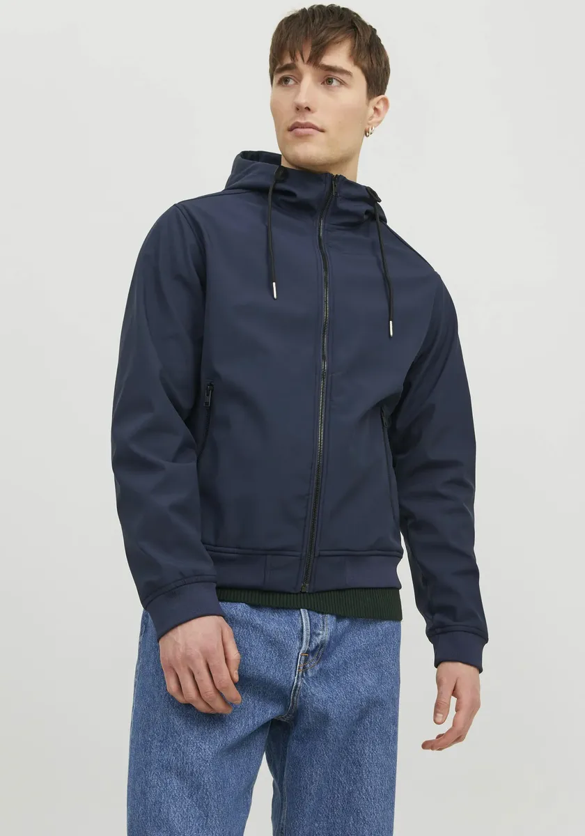 

Куртка из софтшелла Jack & Jones "JJEBASIC SOFTSHELL HOOD NOOS", с капюшоном, синий