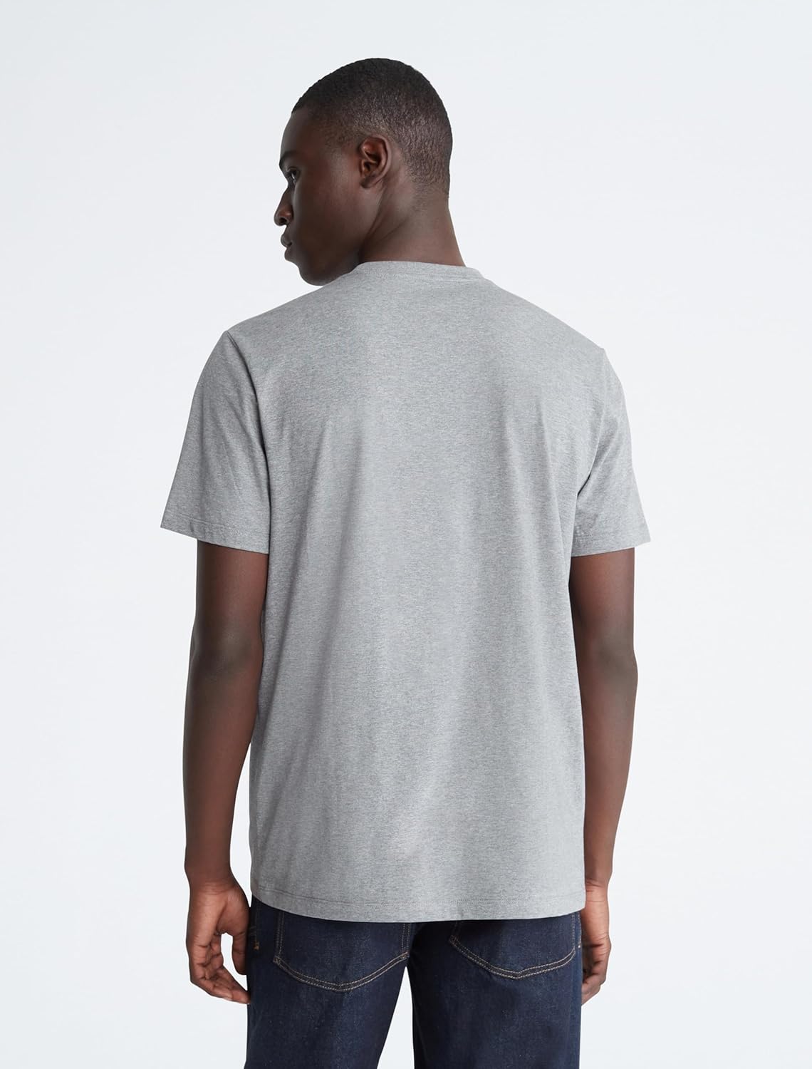 Мужская футболка с круглым вырезом и монограммой Calvin Klein, Medium Grey Hea — фото 2