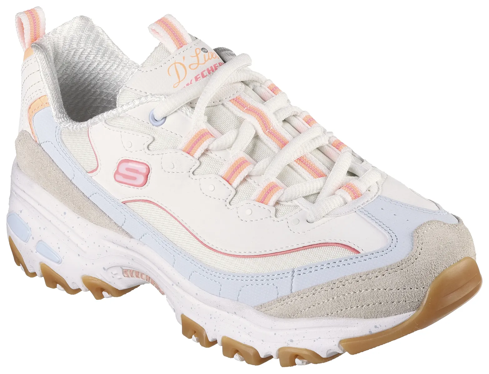 Кроссовки Skechers "D'LITES-BOLD VIEWS", с пеной с эффектом памяти с воздушным охлаждением, повседневная обувь, полуботинки, туфли на шнуровке, цвет Natur-Multi