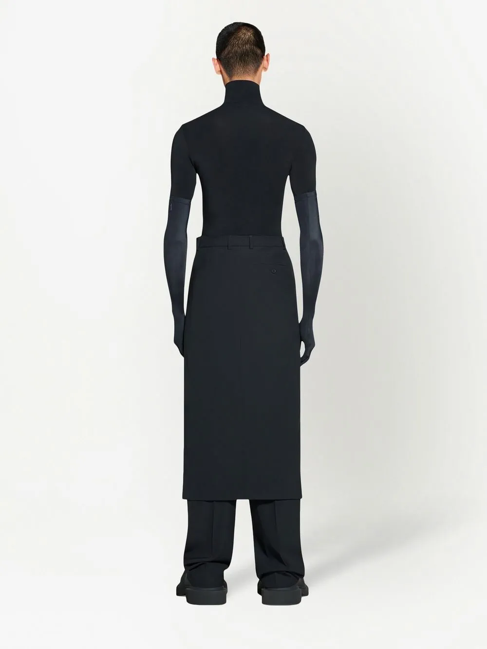 Юбка строгого кроя с разрезом Balenciaga, черный — фото 4