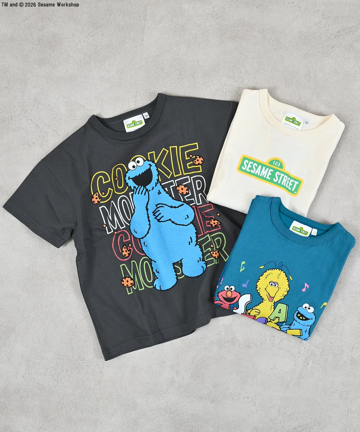 Детская футболка с принтом Sesame Street MARKEY'S серая — фото 2