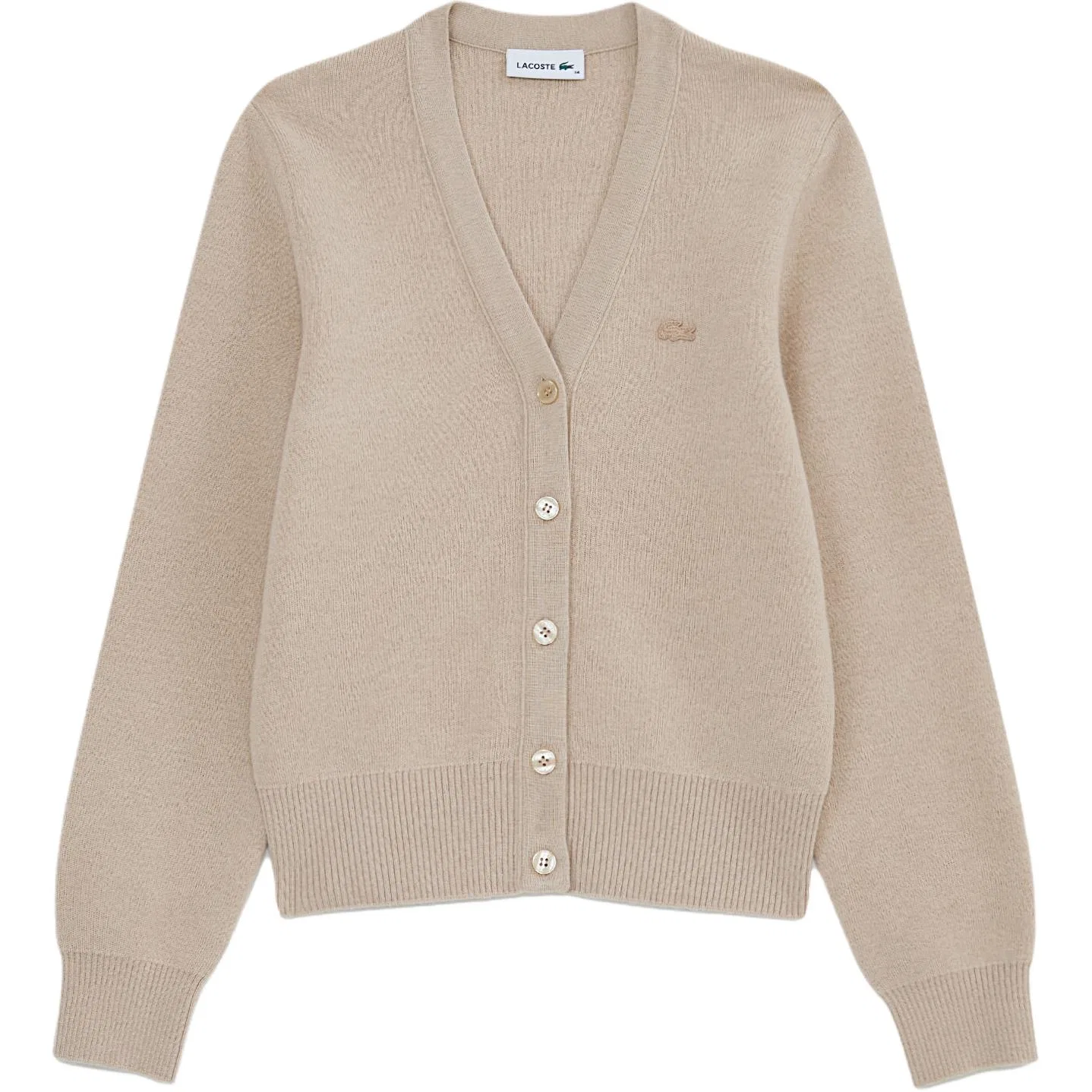 Свитер женский LACOSTE Moderate, V-образный вырез, 02S/Milk Coffee