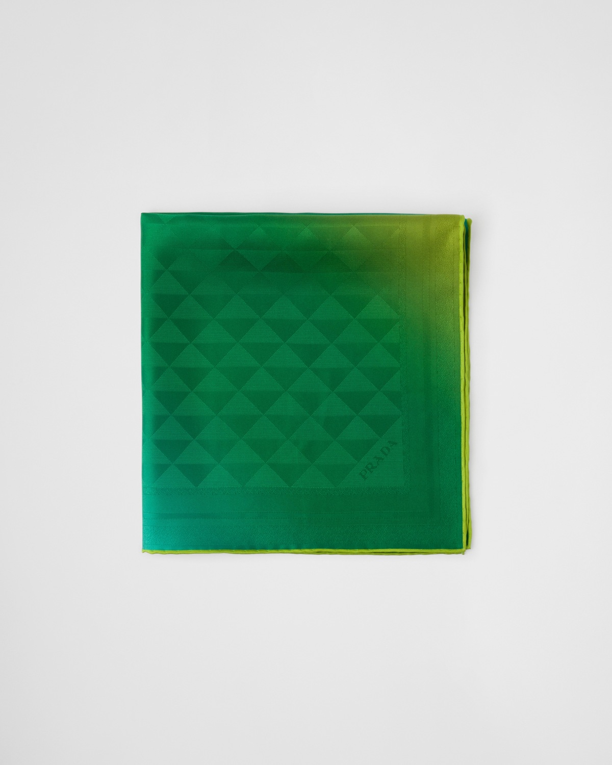 

Платок из принтованного шелкового твила 55x55 Prada, зеленый