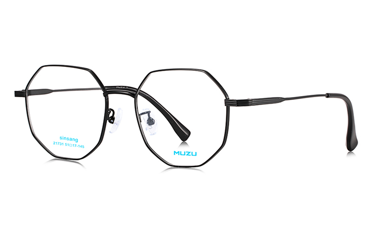 

MUZU Оправы для очков из сплава неправильной формы унисекс, Versatile Black-C10