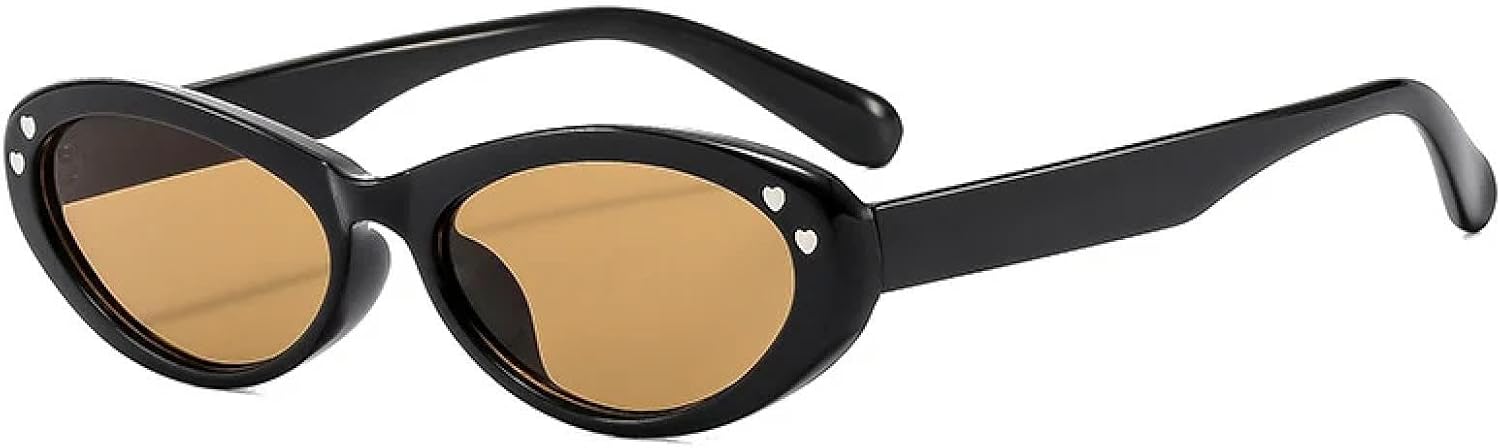 

Солнцезащитные очки с защитой от УФ-излучения UV400 | Цвет «кошачий глаз», маленькая оправа | Для женщин и мужчин, для занятий спортом на открытом воздухе и вождения DSVIGF, Black-brown