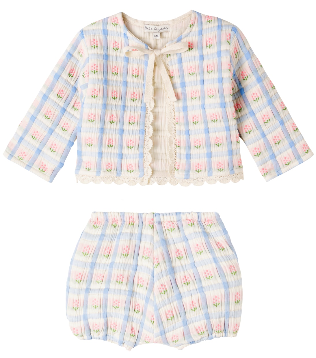 

Комплект из трикотажного топа и панталон Baby Zora из хлопковой смеси Bebe Organic, Padded Floral