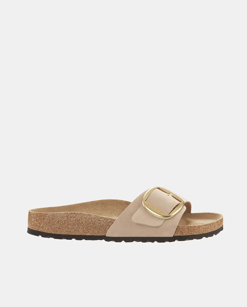 Женские сандалии Madrid с большой пряжкой из нубука Birkenstock, коричневый