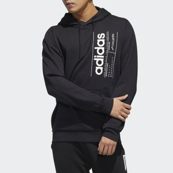 Толстовка adidas M BB HDY Sports Alphabet Printing Black, черный — фото 4