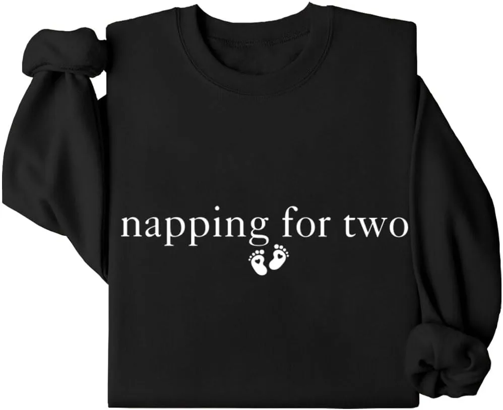 

Толстовка с надписью Napping For Two для объявления о беременности Kzggs