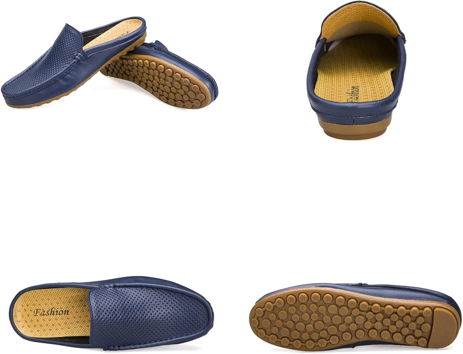 Мужские мюли из кожи, Hollow, Loafers & Slip-Ons, Black didopery — фото 4