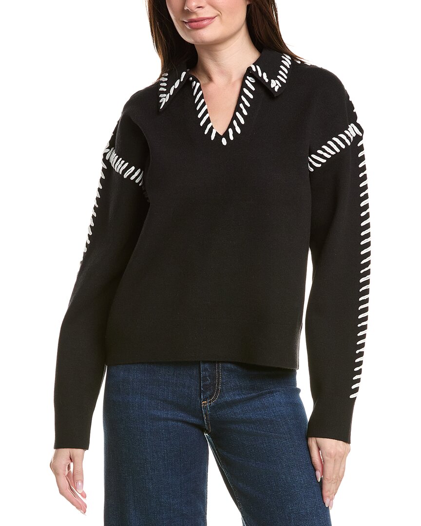 

Рубашка English Factory Stitch Detail Collar Top English Factory, черный