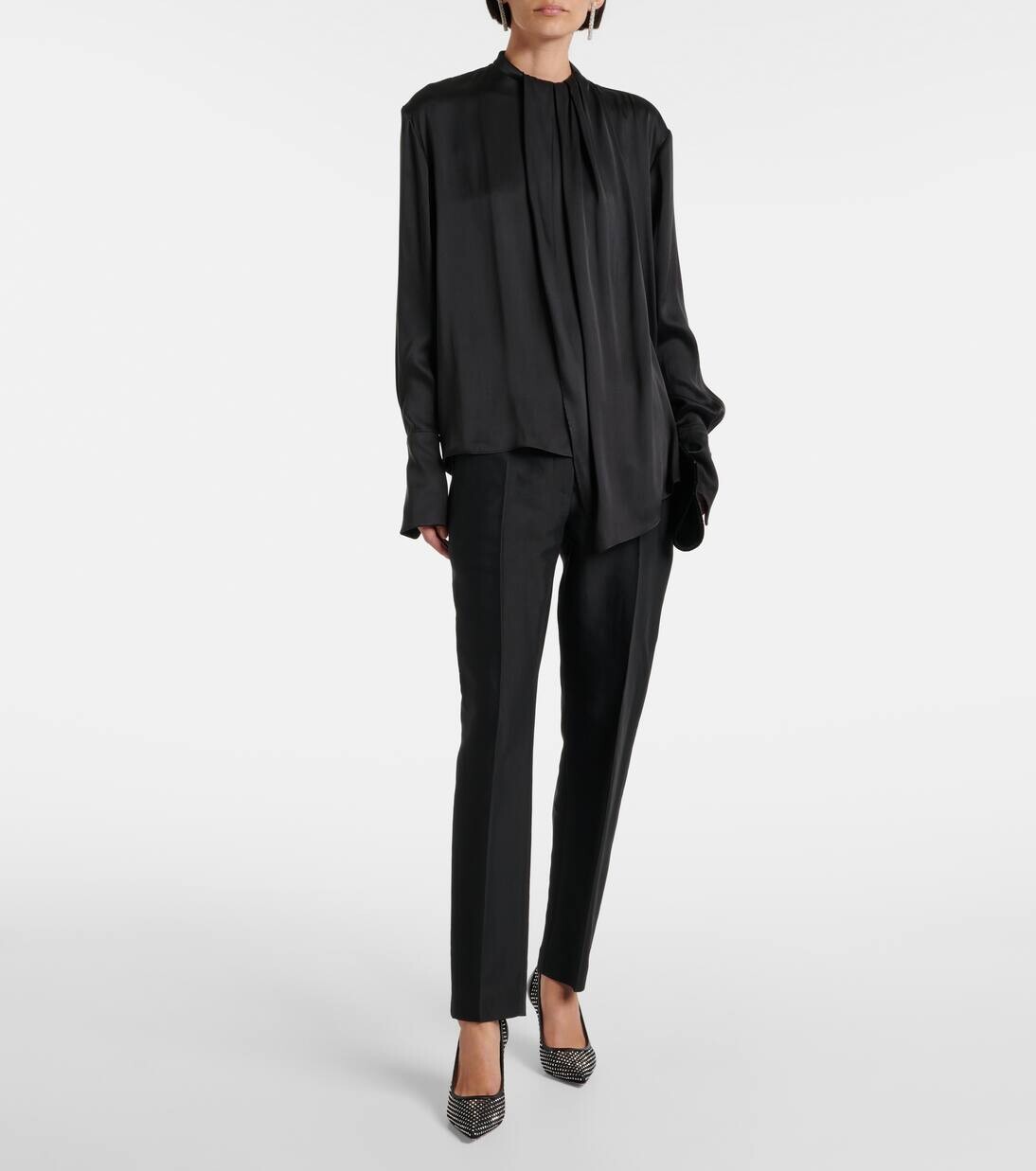 Туфли-лодочки Apostropha 80 из сетчатой ткани с декором Christian Louboutin, цвет black-cry/lin black — фото 3