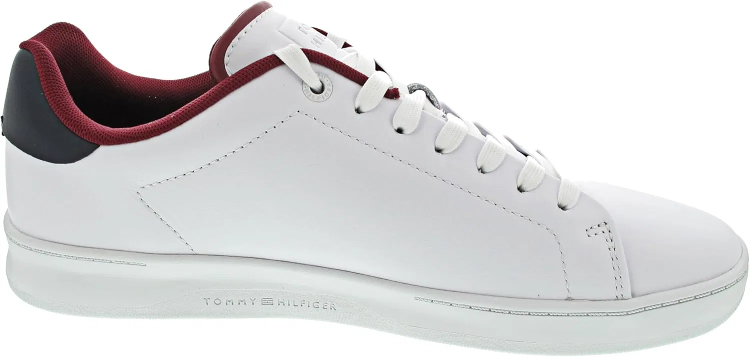 Мужские кроссовки Tommy Hilfiger Court Trainers Leather Cup Fm0fm04483 Cupsole Trainers, Blue Rwb — фото 3